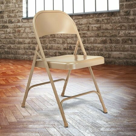 NATIONAL PUBLIC SEATING 51 Beige Metal Folding Chair 38651